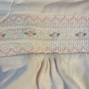 Edgehill Collection - Collared Pink Smocked Footie - 3M